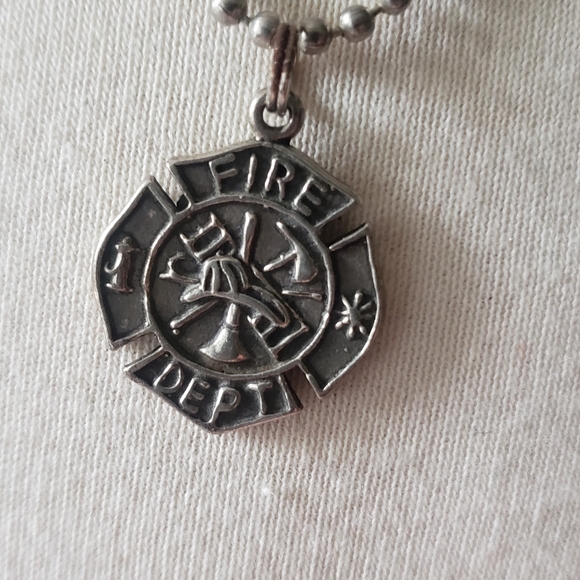 Firefighter Necklace Maltese Cross Fireman Wife Department Gift Jewelry - Picture 4 of 5